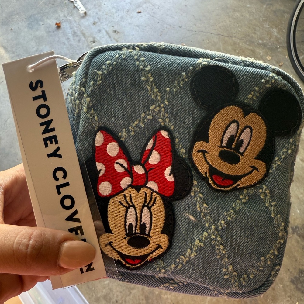 NWT StoneyCloverLane Denim Disney Mini Pouch